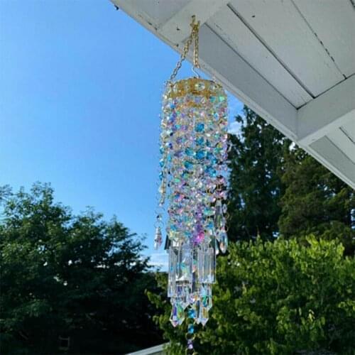 Colorful Crystal Wind Chimes Perfect Addition to Your Garden Patio Lawn