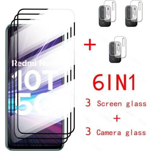 Tempered Glass For Xiaomi Redmi Note 10T 5G Screen Protector Glass For Redmi Note 10 Pro Max Camera Film For Note 10s Note10