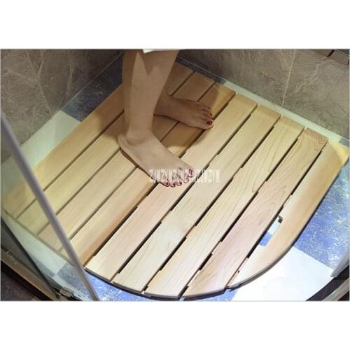 010 Non-Slip Mold Resistant Bamboo Floor Mat Bathroom Wood Stripe Floor Doormat Bath Solid Wood Shower Mat
