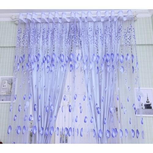 1PC Modern Tulle Curtains Purple Curtains Children Bedroom Door Short Kitchen Window Curtains Kids Drape 200*100 CM