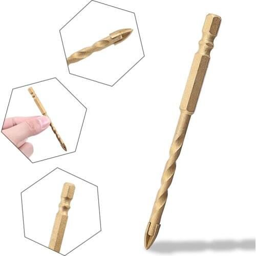 1PC Drill Bit Diamond Tipped Drill Bit Set Twist Drill Bits Tile Stone Tools Cross Head Tools Accessories