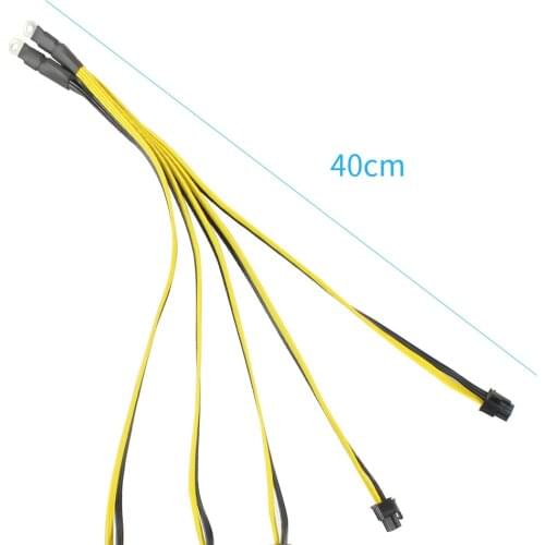 5pcs 40cm BTC Miner Bitcoin Litecoin S7 S9 power supply to 5* PCI-E 6pin GPU Graphics Card Splitter Power Cable