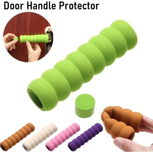 2PCS Soft Foam Elastic Door Handle Cover Spiral Practical Anti-collision Static-free Door Stopper Doorknob Guard Safe Protector