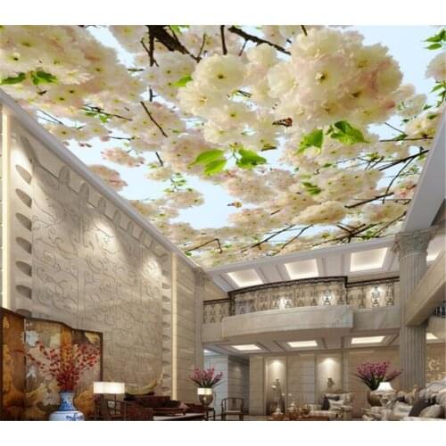 Beibehang Custom Any Size 3D Flowers Clouds Ceiling Murals Wallpaper Living Room 3d wallpaper Home Decor Modern Wall Painting