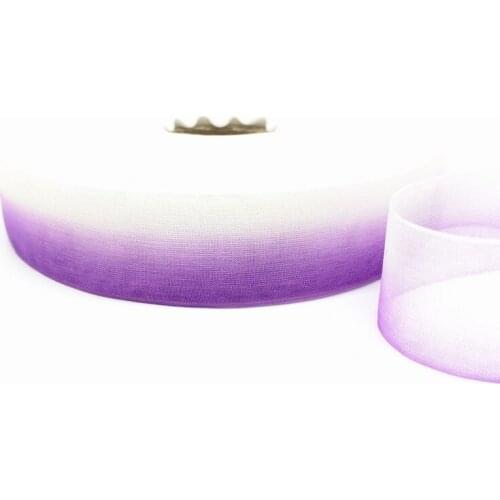 5 Yards/Lot 25mm Gradient color Organza Ribbons for Wedding Home Decor DIY Gift Wrapping Handmade Accessories #04