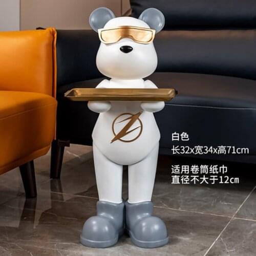 71cm Cartoon Bear Statue Animal Figurines Resin Sculpture Home Room Decor Modern Fashion Sculpture Nordic Decoration Home Deco
