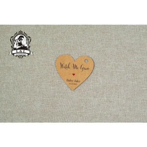 #8 200 pcs 5x4.637cm kraft/white paper label Heart shape label wedding favor tags Label customization invitation