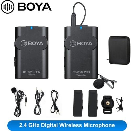 BOYA BY-WM4 Pro K1 2.4G Wireless Microphone for Smartphone DSLR Camera Camcorder PC Tiktok Youtube Vlog Recording Mic