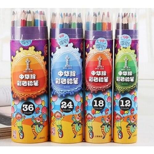 ZhongHua wooden color pencil set lot kawaii art colored pencils kids for children drawing for school and office supplies