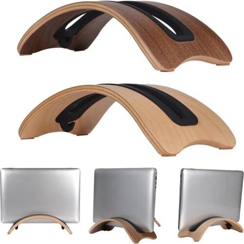 Wooden Vertical Desktop Laptop Stand Holder Base Bracket Dock for 13.3/15.4/16inch Macbook Pro 11.6/13.3inch Macbook Air