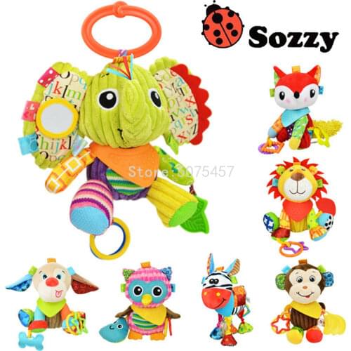 0-12 Month Infant Baby Rattles Mobiles Toys Spiral Bed Stroller Crib Cot Hanging Plush Rattle Toy Animal Early Educational Toy