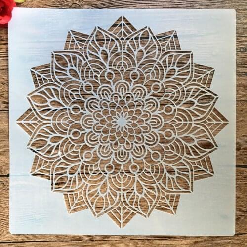 30 *30cm craft mandala mold for painting diy stencils stamped photo album embossed paper card on wood, fabric,wall,Floor, tiles