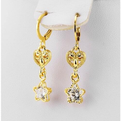 JHplated Ear Clip Middle Eastern Jewelry Stone Earring Ethiopian Jewelry Star Style for Women Girl Gift African Jewelry