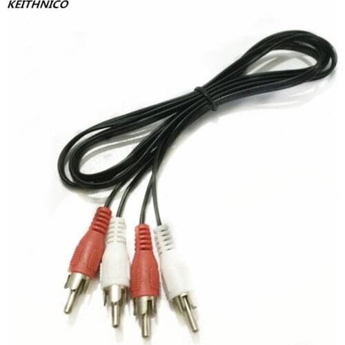 KEITHNICO 1.2M 2 RCA to 2 RCA Male to Male Cable Line TV DVD Cable Audio Video AV Cable