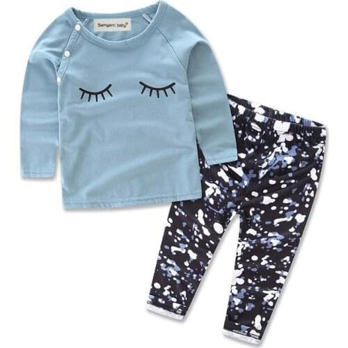 Toddler Kid Baby Girls Clothes Set Autumn Outfits Clothes T-shirt Tops Long Sleeve + Pants 2PC Set Baby Girl Costume
