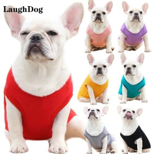 Summer Dog Clothes Pet Vest For Medium Large Dogs Clothes Solid Tshirt Big Dogs Costume Pet Clothing French Bulldog Pet Supplies