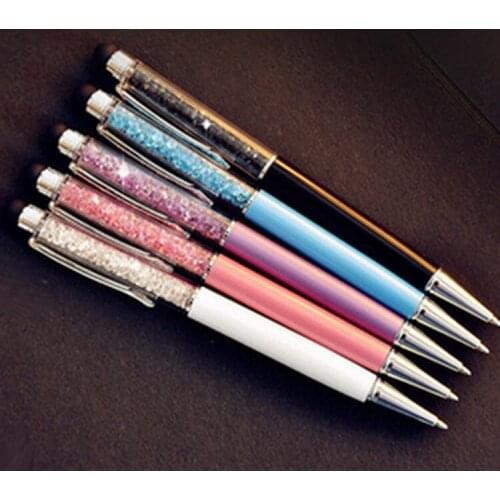 Capacitor Touch Screen Metal Ballpoint Pen 4 PCS/Lot Creative Stationery Crystal Diamond Pens For Writing