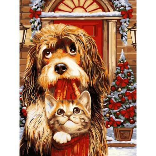 Animal Dog DIY Embroidery Cross Stitch 11CT Kits Needlework Craft Set Cotton Thread Printed Canvas Home Decoration New Design