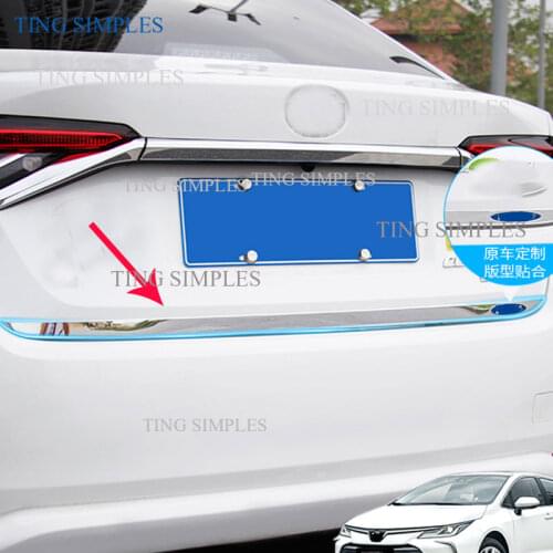 Door Sticker Stainless Steel back door Tailgate trim Car Styling AccessoriesFor Toyota corolla Sedan 2019 2020 accessories