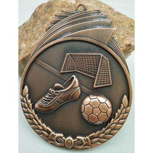 Small football medals communication rope School Sports To And Brass Medal Hang Rope Small Football Medals Communication