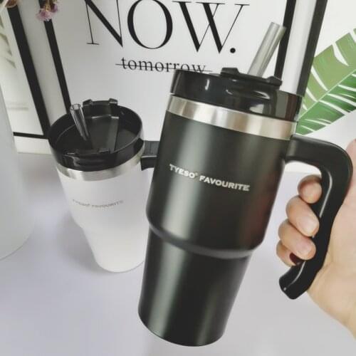 Office handle thermos cup straw ice tyrant cup
