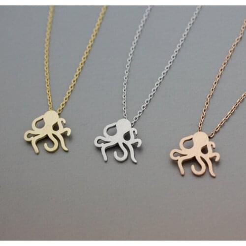 30PCS/lot Fashion Rose gold plating necklace devilfish necklaces for women wholesale animal necklace