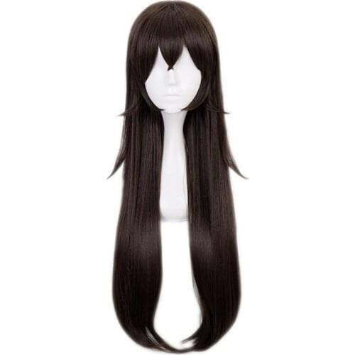 Genshin Impact Amber Cosplay Wigs Game Cosplay Long Brown Straight Wig with Bangs Heat Resistant Synthetic Hair Wigs