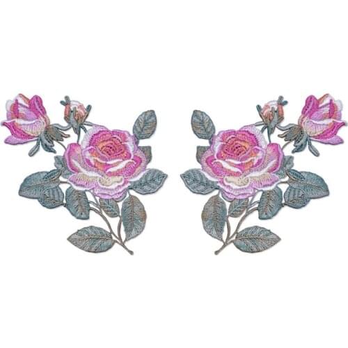 Rose Flower Embroidered Applique patches for clothing sewing women skirt fabric patch garment Accessories Diy decoration