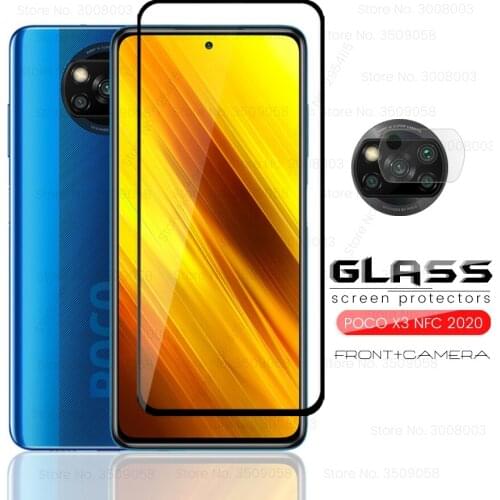 Poco x3 nfc glass camera lens protectors for xiaomi pocophone poco x3 x 3 6.67'' phone display touch protective glass on pocox3