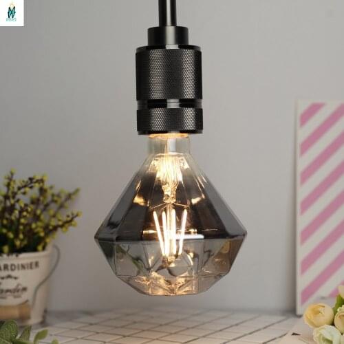 Retro Shaped Pendant Light Smoky Gray and Amber Warm Lamps E27 Bulb Edison LED 220V Filament Lamp for Indoor Decoration Lights