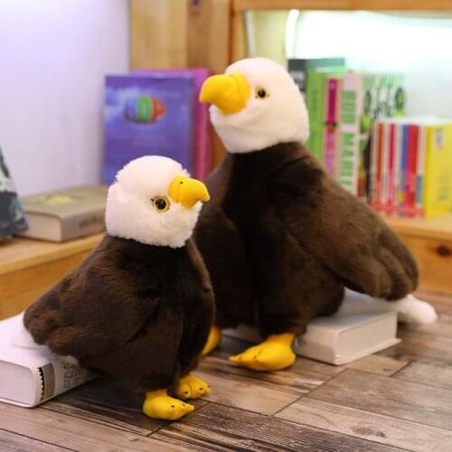 Lifelike Bald Eagles Birds Plush Stuffed Toys Funny Seagull Animal Cartoon Doll Soft Feathers Toy House Decor Birthday Gift