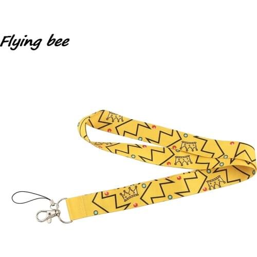 Flyingbee Yellow Crown Creative Lanyard Badge ID Lanyards Mobile Phone Rope Key Lanyard Neck Straps Accessories X1404