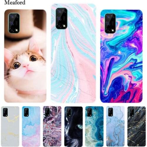 Silicone Case For OPPO Realme 7 5G Case Marble Cat Soft TPU Back Cover For Realme 7 RMX2111 Case Coque Bumper on Realme7 5G Case