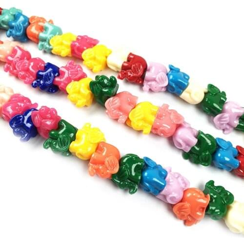 Synthetic Coral beading Elephant shape Punch loose beads isolation bead for Jewelry making DIY necklace bracelet accessories