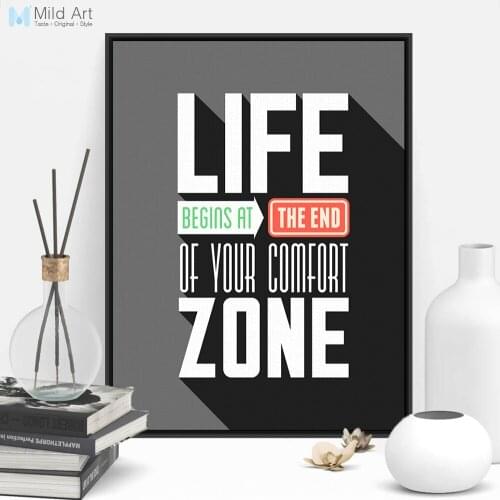 Modern Minimalist Black White Motivational Typography Quotes A4 Huge Pop Art Print Poster Wall Picture Canvas Painting Home Deco
