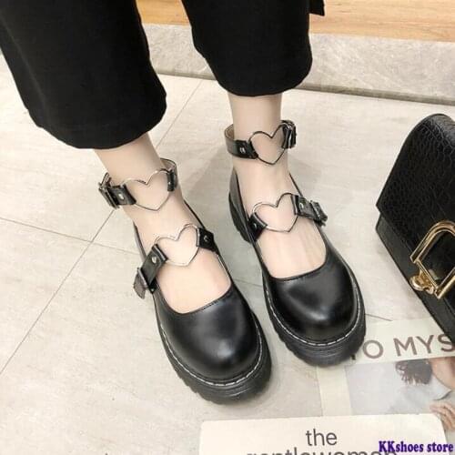 Mori Girl Lolita Shoes Cute Heavy-Bottomed Round Head Women Shoes Summer College Style Japanese JK Uniform Lolita Shoes