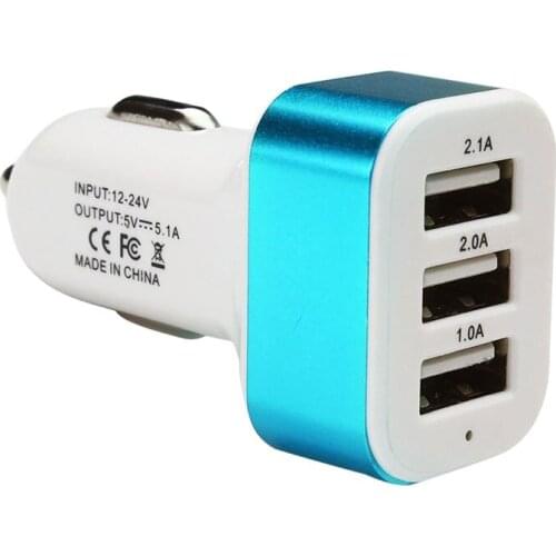 Universal Triple USB Car Fast Charger Adapter USB Socket 3 Port Car-charger 2.1A 2.0A 1.0A for iPhone 6 Plus Samsung S7 M8617