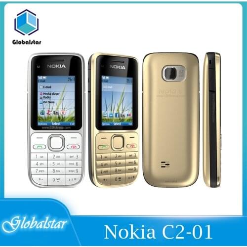 Nokia C2-01 refurbished mobile phones Original Unlocked Mobile Phone 2.0" 3.2MP Bluetooth GSM/WCDMA 3G Phone Fast delivery