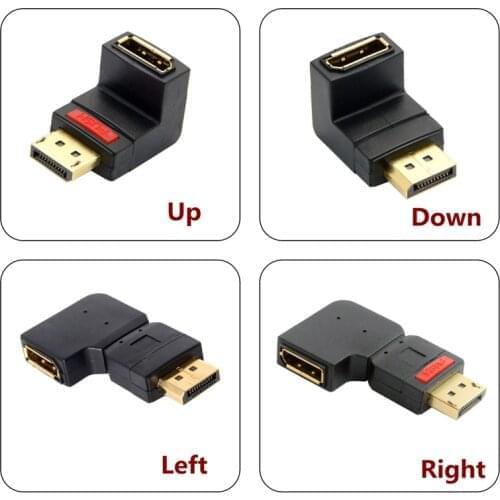Up Down Left Right Angled 90 Degree DP 1.2V 4K 60Hz extend DisplayPort Male to Female Extension Adapter Cable