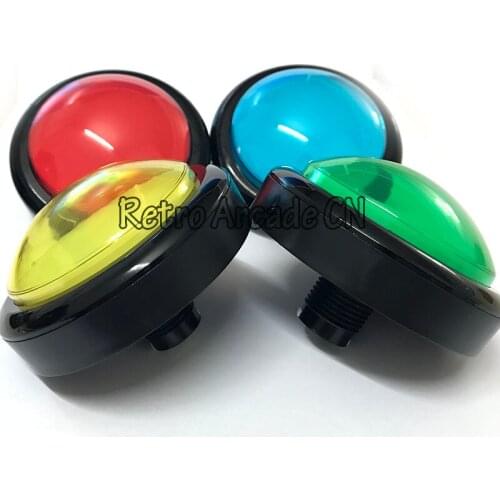 100mm Diameter Convex illuminated Push Button For Arcade Game Machine - Game Machine Accessory / Arcade Push Button