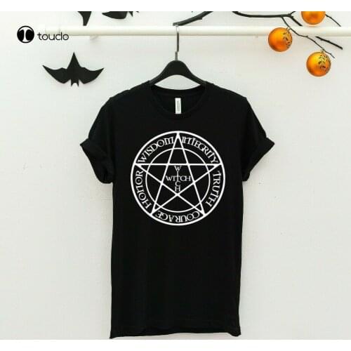 Witch Goth Pentagram Wicca Women T Shirt- Pagan Occult Gothic Clothing