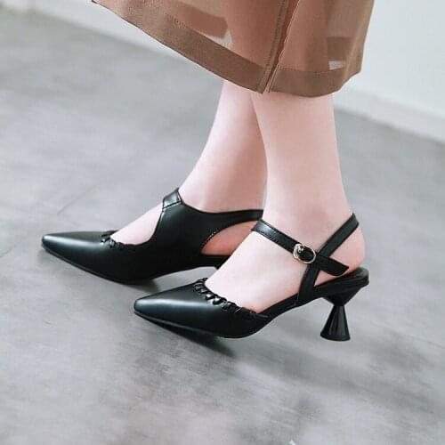 Oversized 12 ladies high heels women shoes woman pumps Knitted pointed shallow buckle single shoe