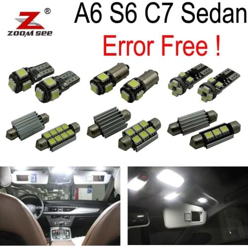 16pc LED License plate Bulb + LED Interior Dome Map trunk Light Kit for Audi A6 S6 RS6 C7 Sedan (2012-2017)