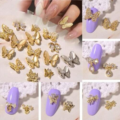 3D Super Flash Diamond Butterfly Cats Eye Bow Zircon New Jewelry Nail Decoration Nail