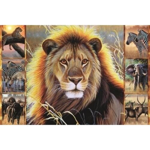 5D DIY square/round Diamond Painting African animals lion Cross Stitch Diamond Embroidery Pattern Rhinestone home decor J1064