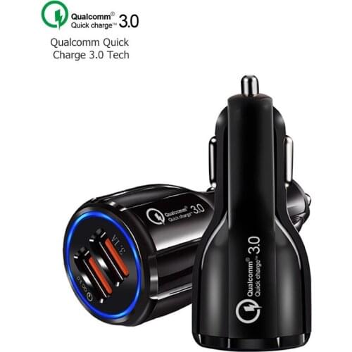 Car Charger Usb Quick Charge 3.0 For Mobile Phone Dual Usb Car Charger Qc 3.0 Fast Charging Adapter Mini Usb Car Charger