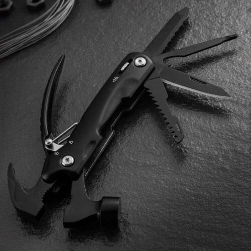 Free Shipping 12-in-1 Stainless Steel Superior Multifunctional Claw Hammer Manufacturer Outdoor Tools Supplier P6-T1021