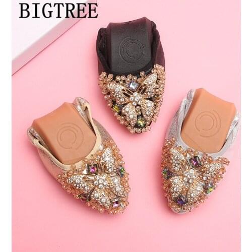 Glitter Shoes Rhinestone Comfortable Womens Shoes Luxury Shoes Women Designers Pointed Toe Flats Zapatos Mujer 2020 Chaussures