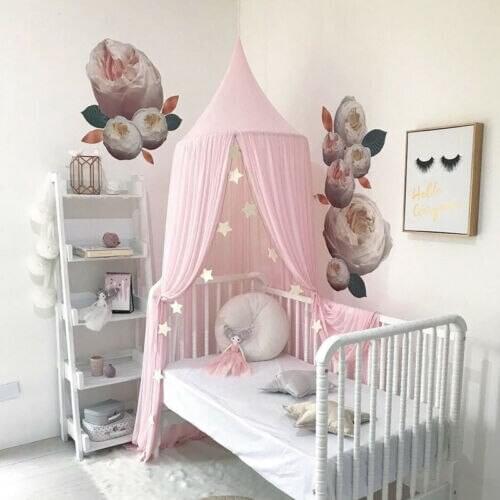 Kids Bed Canopy Mosquito Net Baby princess Bedcover Cotton Curtain Bedding Dome