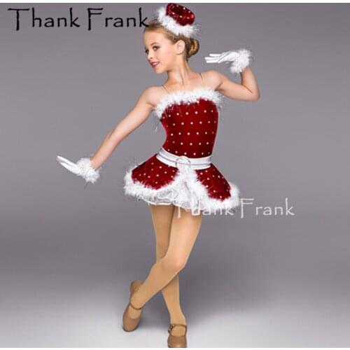 New Girls Red Ballet Costume Kids Camisole Ballerina Dresses Child Sequin Professional Tutu Dress Girl Christmas Dance Costumes